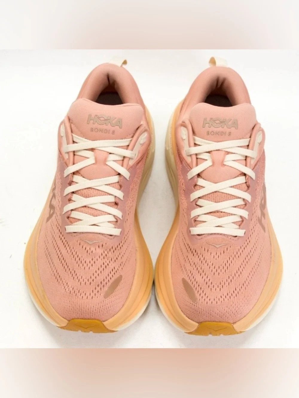 Hoka One One Bondi 8 Womens Size US 8 B Sandstone Cream Comfort Running Shoes - Picture 8 of 13